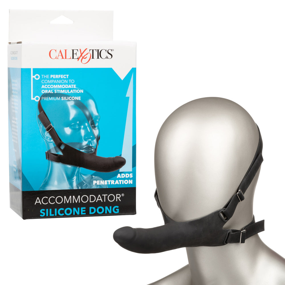 Accommodator Silicone Penis Black | 716770111043 | Discreet Personal Wellness