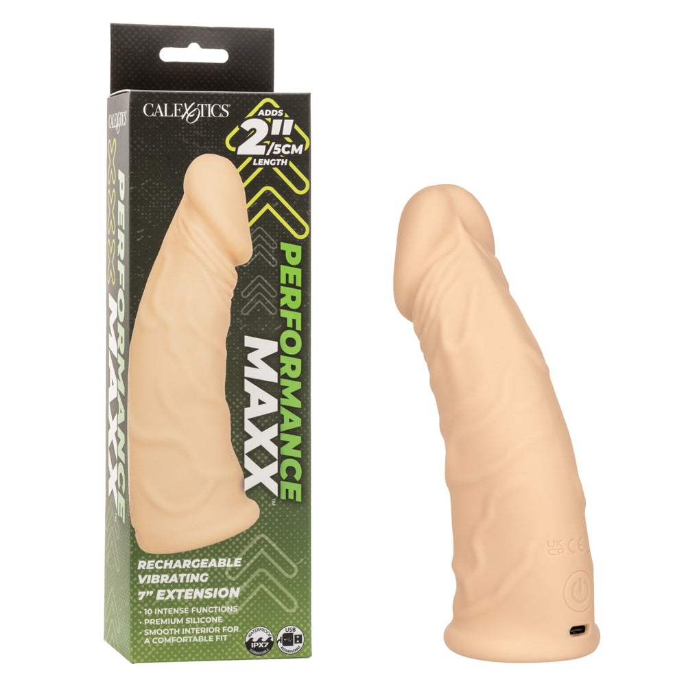 Performance Maxx Rechargeable Vibrating Extension 7" Ivory | 716770112675 | Discreet Personal Wellness