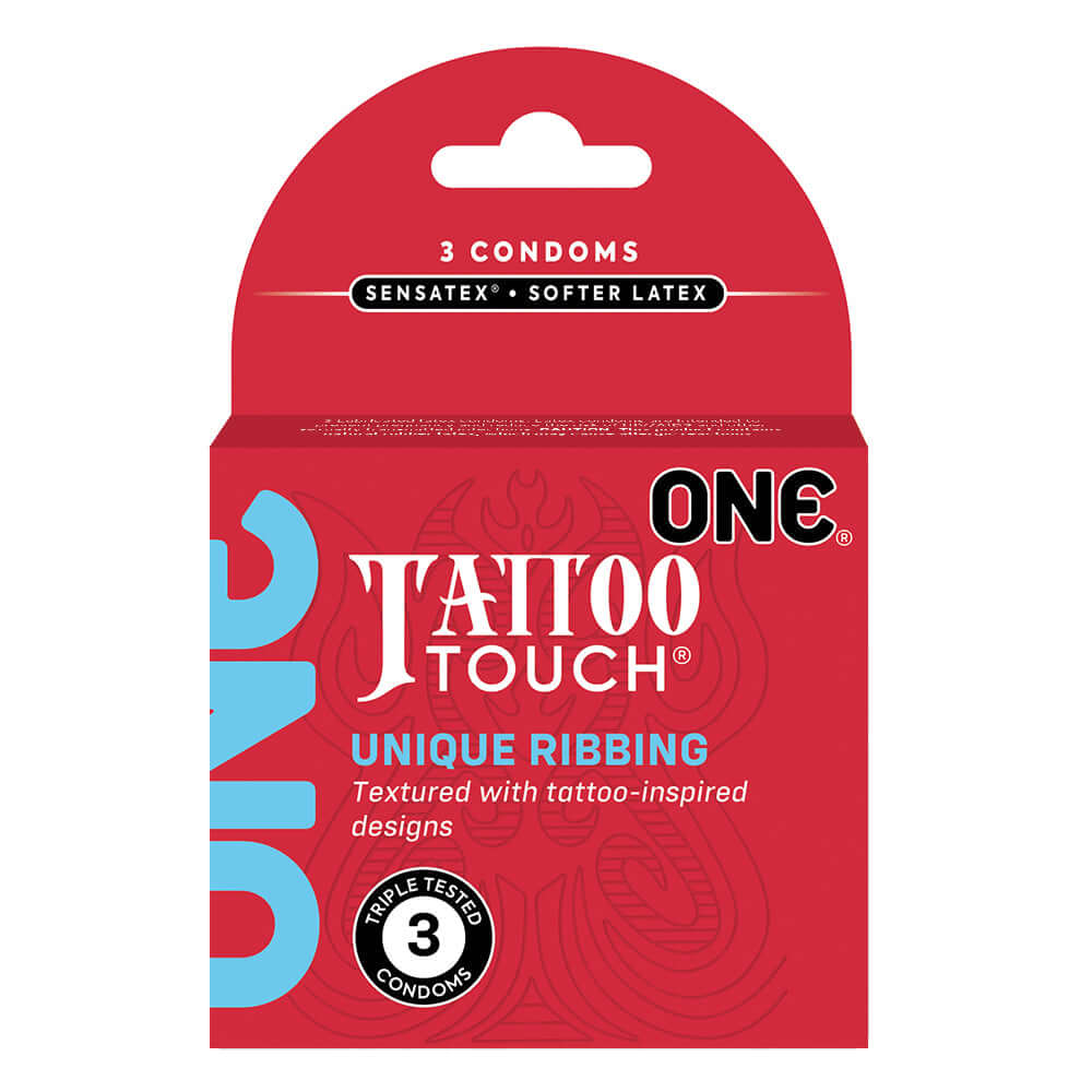 One Tattoo Touch Condoms 3Pk | 726893114944 | Discreet Personal Wellness