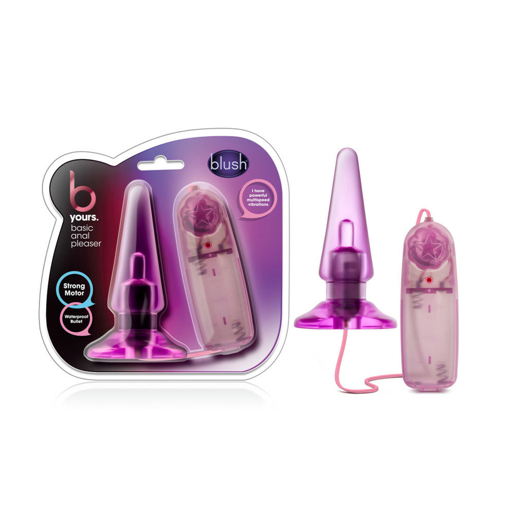 B Yours Basic Anal Pleaser Vibrating Pink | 735380106003 | Discreet Personal Wellness