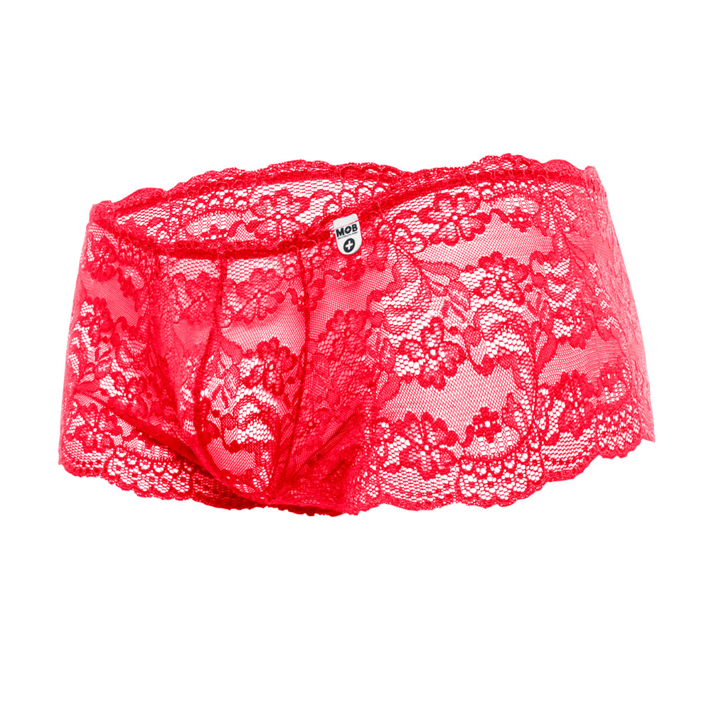 Rose Lace Boy Short Red L/Xl | 738435431037 | Discreet Personal Wellness