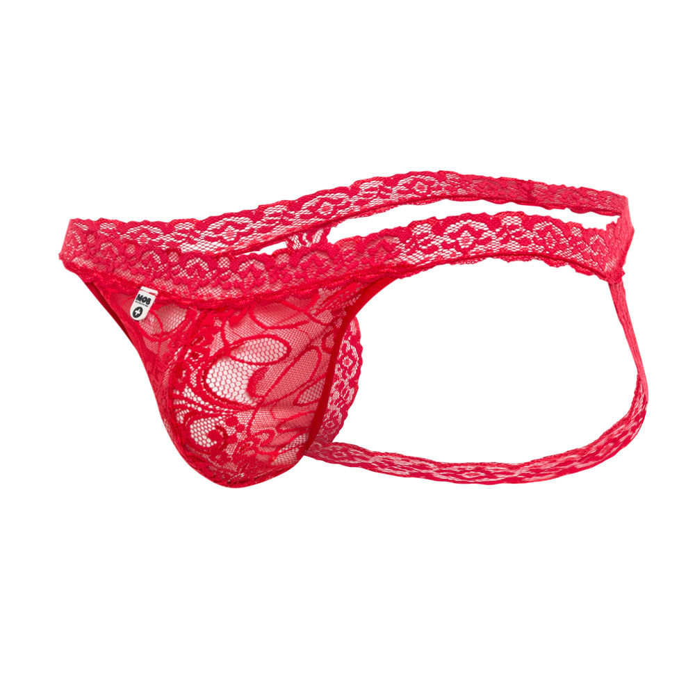Lace Jockstrap Red S/M | 738435431587 | Discreet Personal Wellness