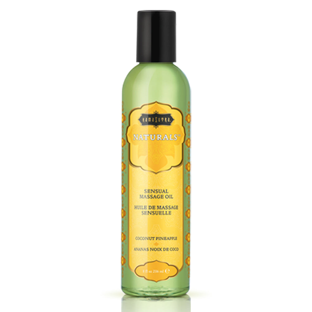 Naturals Massage Oil Coconut Pineapple 8 oz. | 739122002196 | Discreet Personal Wellness