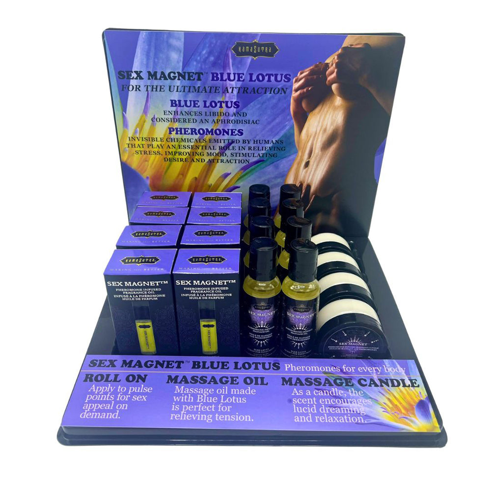 Blue Lotus Sex Magnet Pheromone Prepack Display | 739122120654 | Discreet Personal Wellness