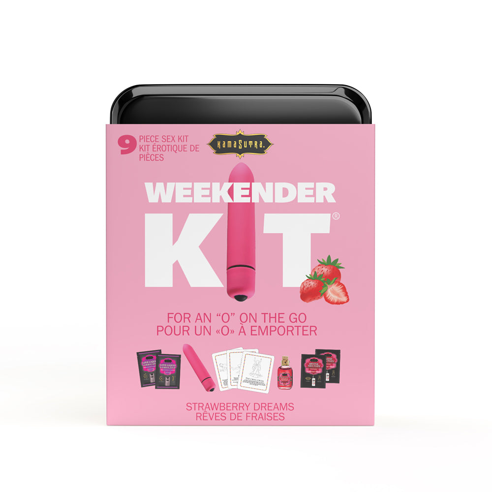 Weekender Vibe Strawberry Massage Vibrator Travel Kit | 739122130240 | Discreet Personal Wellness