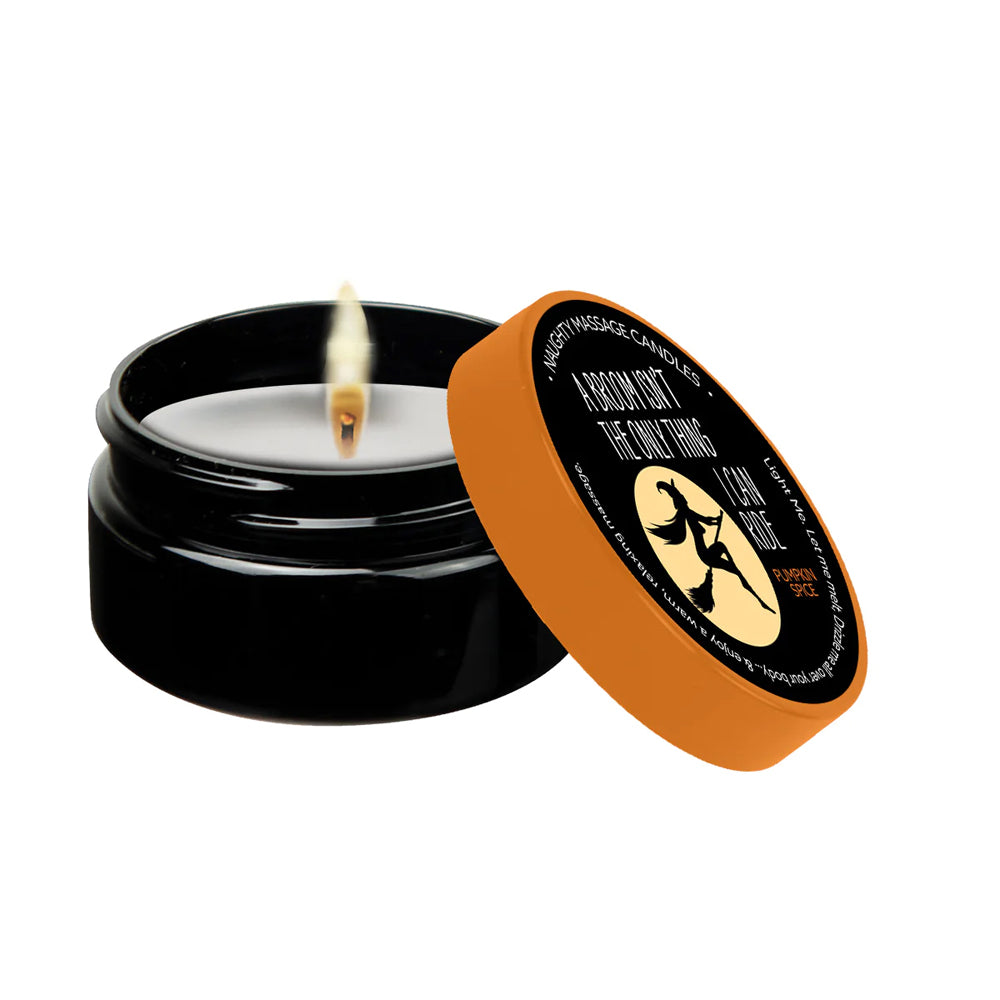 Naughty Notes Ride A Broom Massage Candle 1.7 oz. | 739122143073 | Discreet Personal Wellness