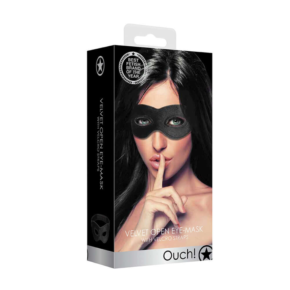 Ouch! Velvet & Velcro Adjustable Open Eye Mask | 7423522458426 | Discreet Personal Wellness