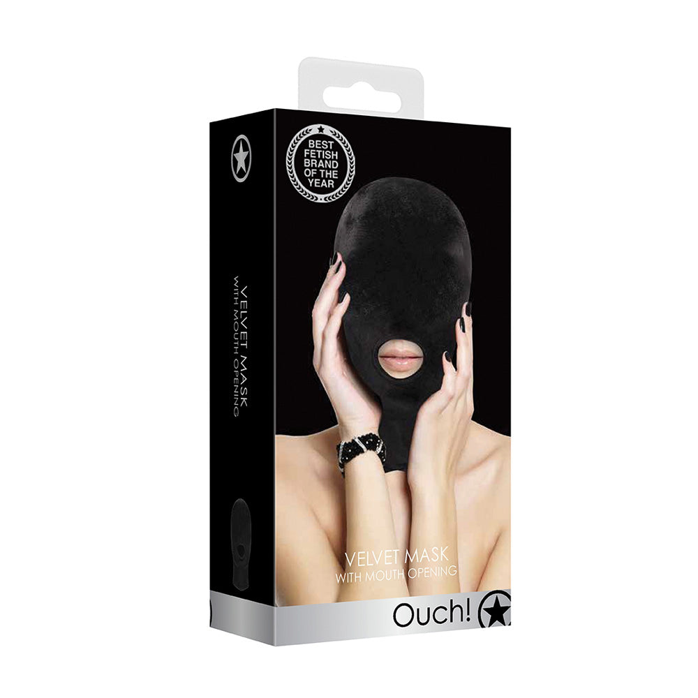 Ouch! Velvet & Velcro Mask With Mouth Opening | 7423522458433 | Discreet Personal Wellness