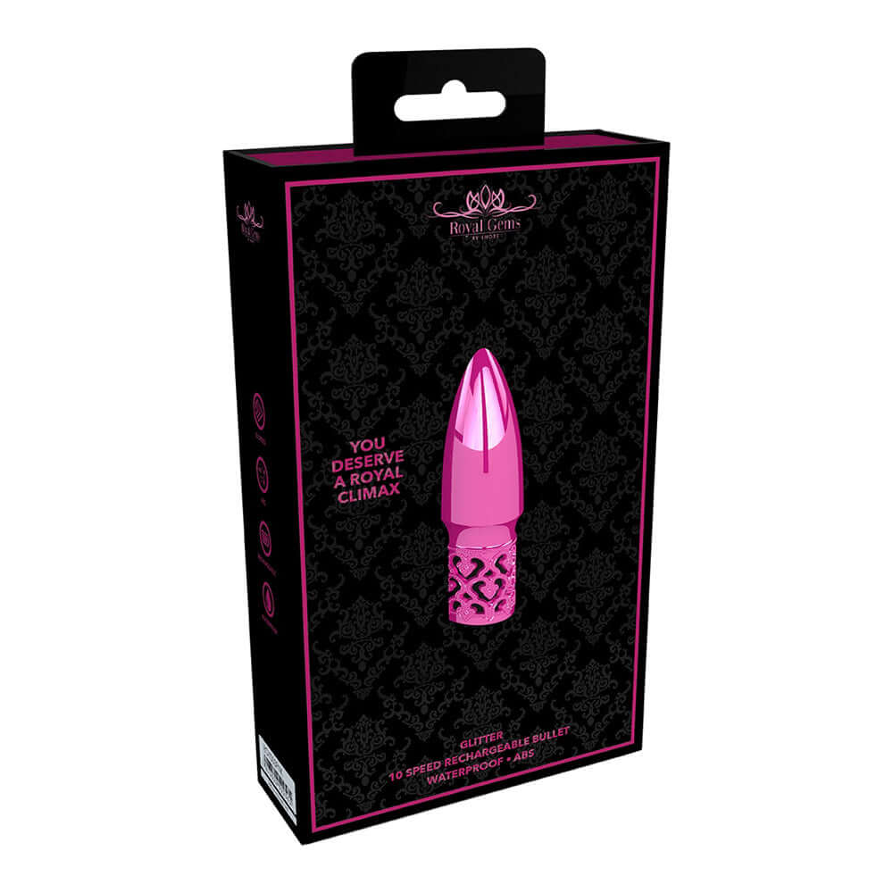 Royal Gems Glitter Rechargeable Abs Bullet Pink | 7423522522561 | Discreet Personal Wellness