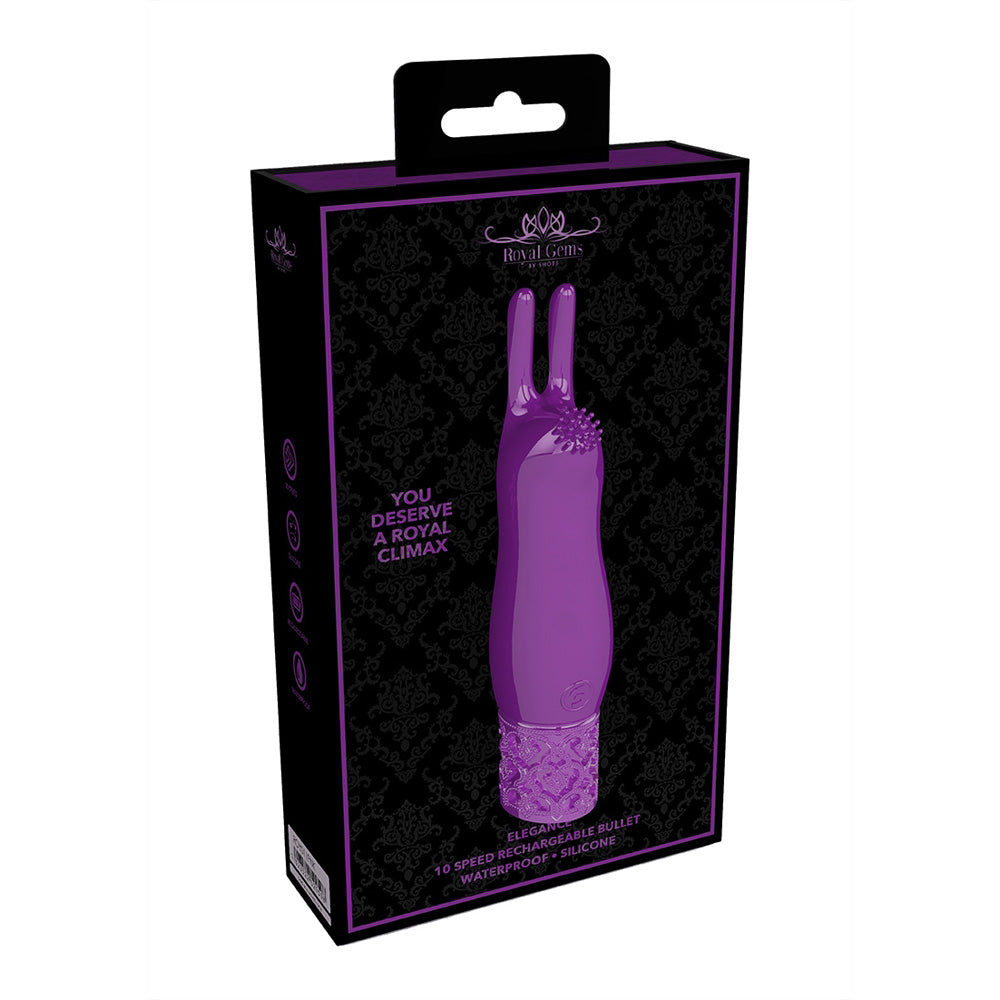 Royal Gems Elegance Rechargeable Silicone Bullet Purple | 7423522529515 | Discreet Personal Wellness