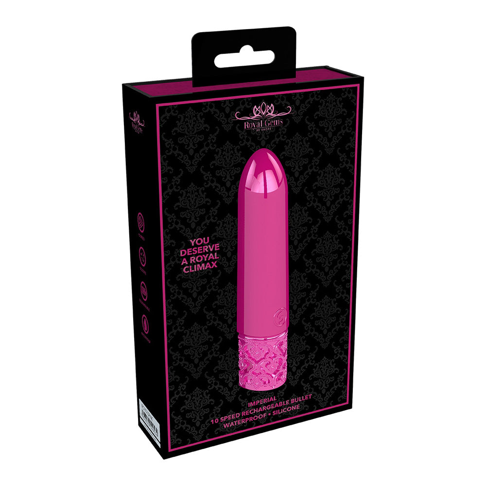 Royal Gems Imperial Rechargeable Silicone Bullet Pink | 7423522529539 | Discreet Personal Wellness