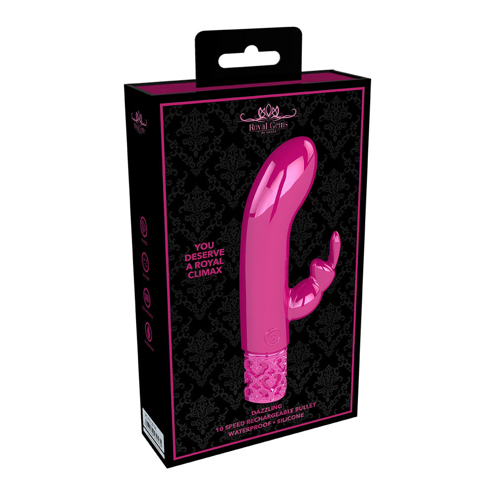 Royal Gems Dazzling Rechargeable Silicone Bullet Pink | 7423522530535 | Discreet Personal Wellness