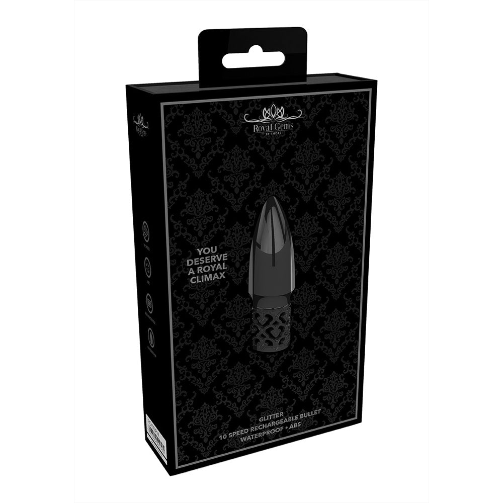 Royal Gems Glitter Rechargeable Abs Bullet Gunmetal | 7423522546536 | Discreet Personal Wellness