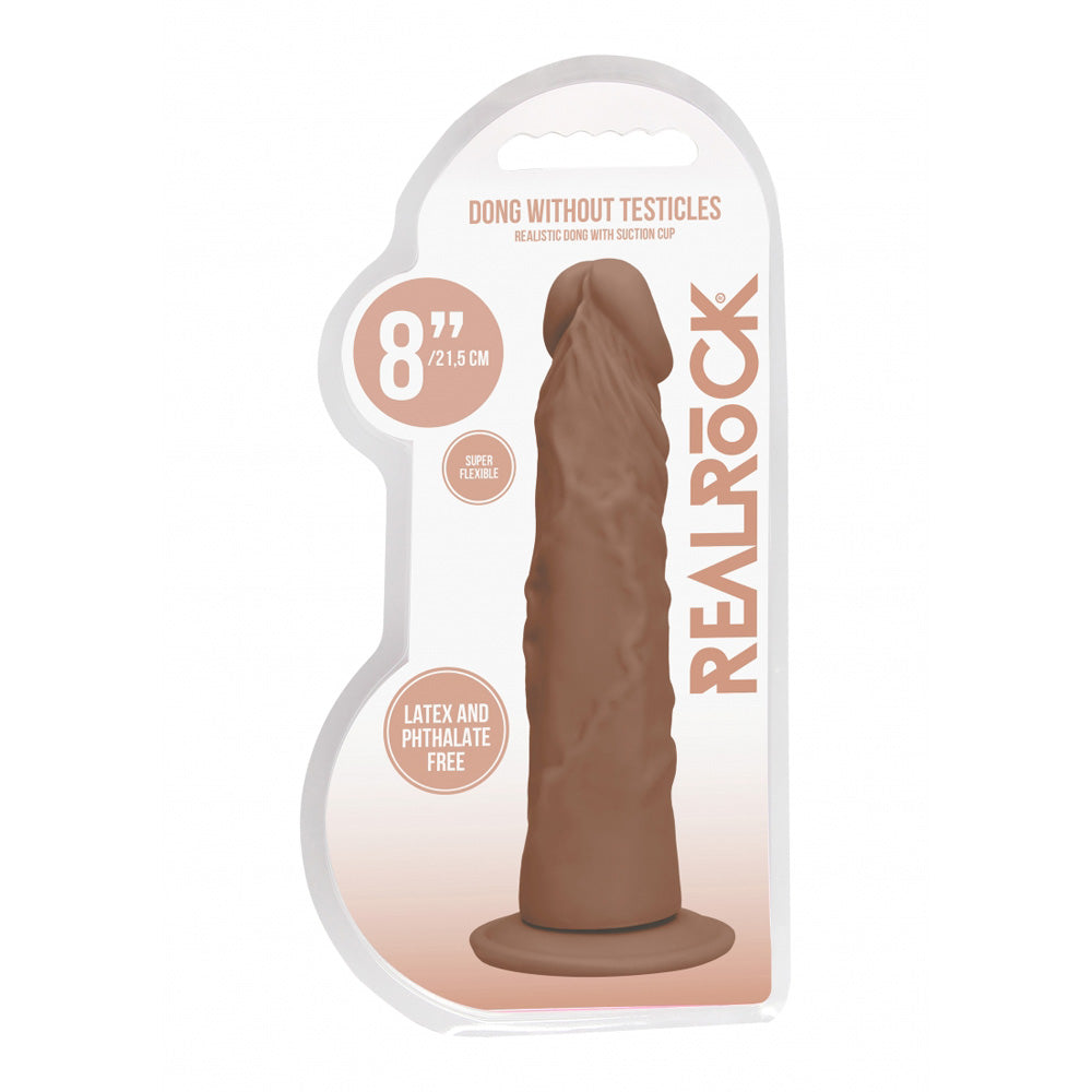 Realrock Penis Without Testicles 8" Tan | 7423522548585 | Discreet Personal Wellness