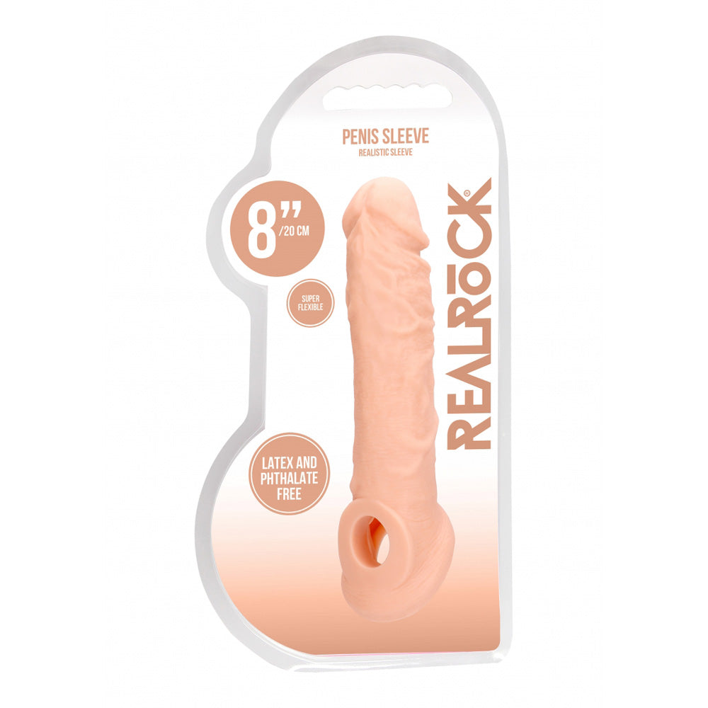 Realrock Penis Sleeve 8" Flesh | 7423522550588 | Discreet Personal Wellness