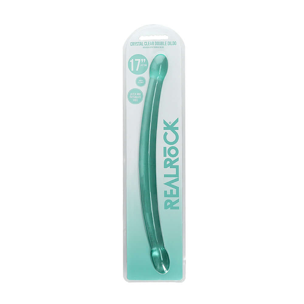 Non Realistic Double Penis 17" Turquoise | 7423522581599 | Discreet Personal Wellness