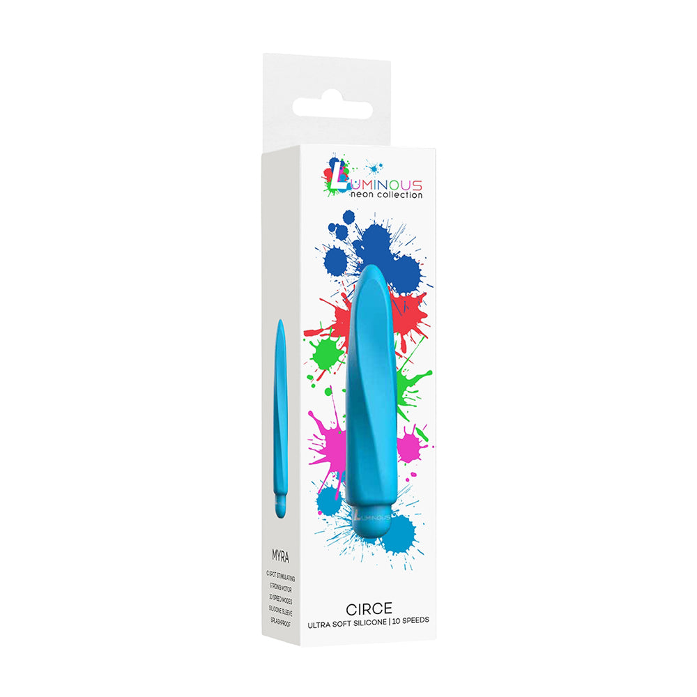 Luminous Myra Abs Bullet With Silicone Sleeve 10-Speeds Turquoise | 7423522590539 | Discreet Personal Wellness