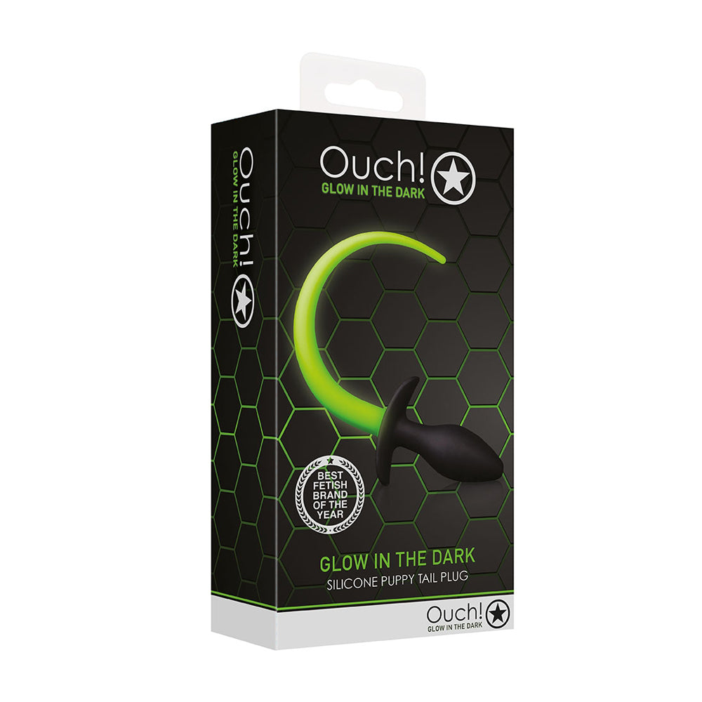 Ouch! Puppy Tail Plug Glow In The Dark | 7423522639689 | Discreet Personal Wellness