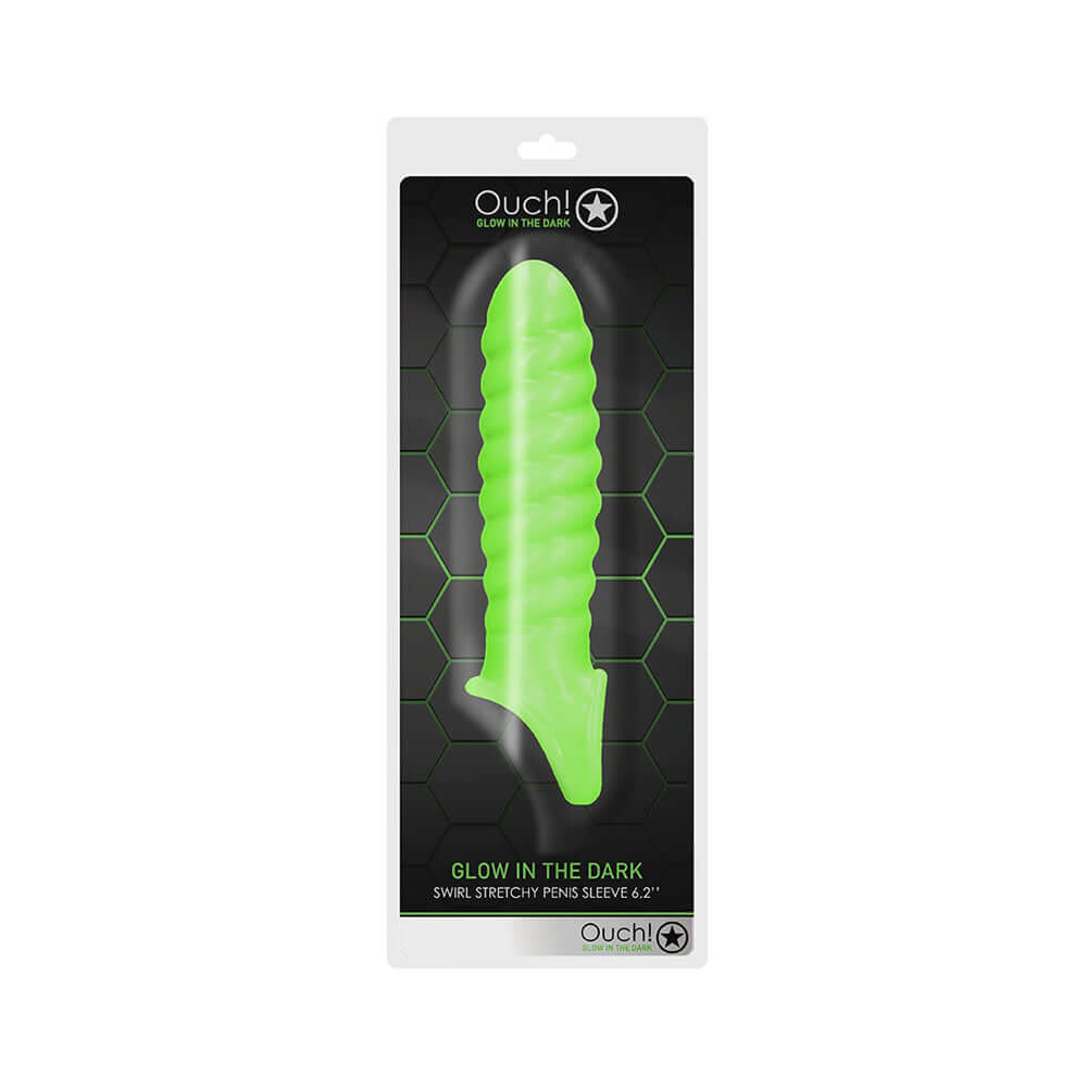 Ouch! Swirl Stretchy Penis Sleeve Glow In The Dark | 7423522640623 | Discreet Personal Wellness