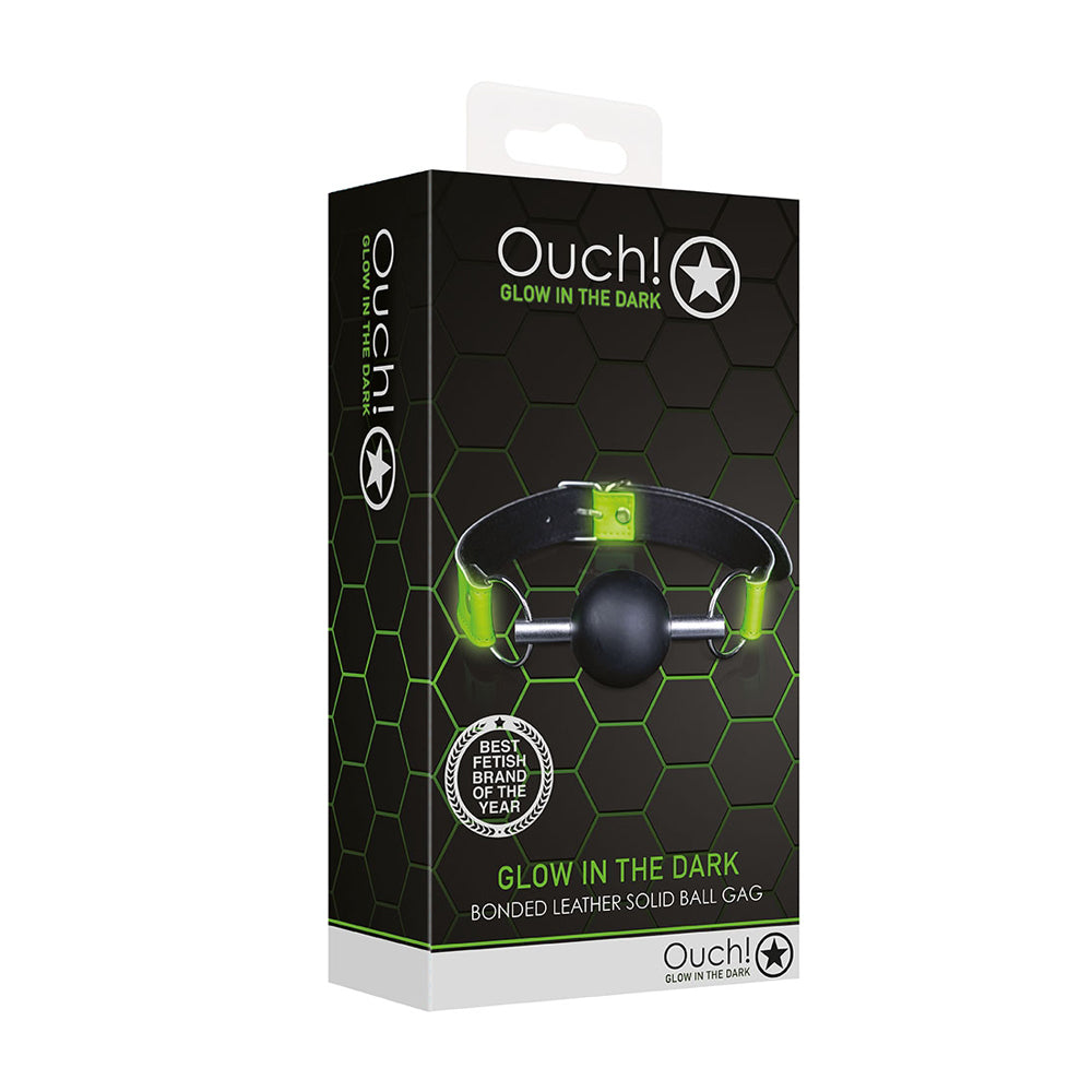 Ouch! Solid Ball Gag Glow In The Dark | 7423522642603 | Discreet Personal Wellness