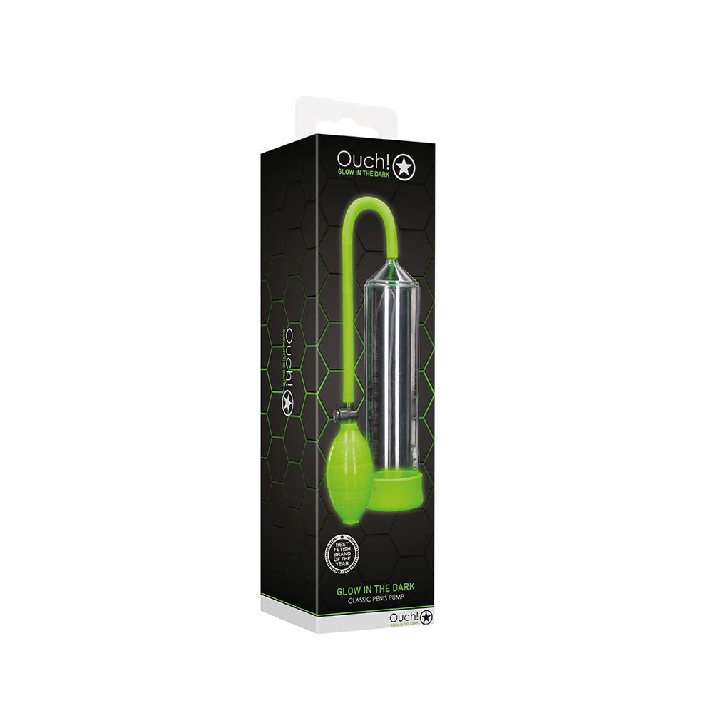 Ouch! Classic Penis Pump Glow In The Dark | 7423522650646 | Discreet Personal Wellness