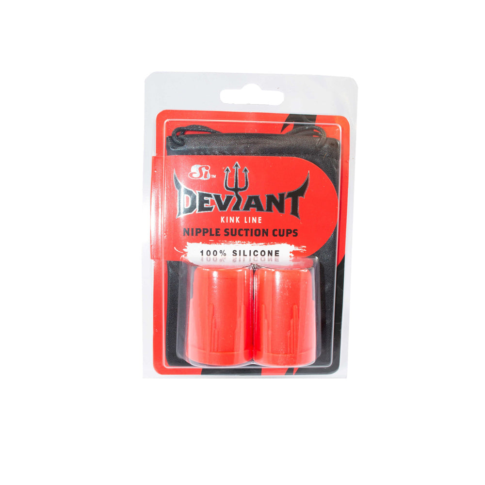 Silicone Nipple Suction Cups & Leather Pouch - Red & Black | 752875950958 | Discreet Personal Wellness