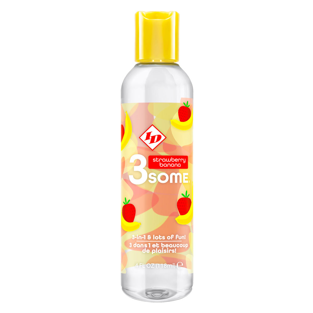 Id 3Some Strawberry Banana Lube 4 oz. | 761236902796 | Discreet Personal Wellness