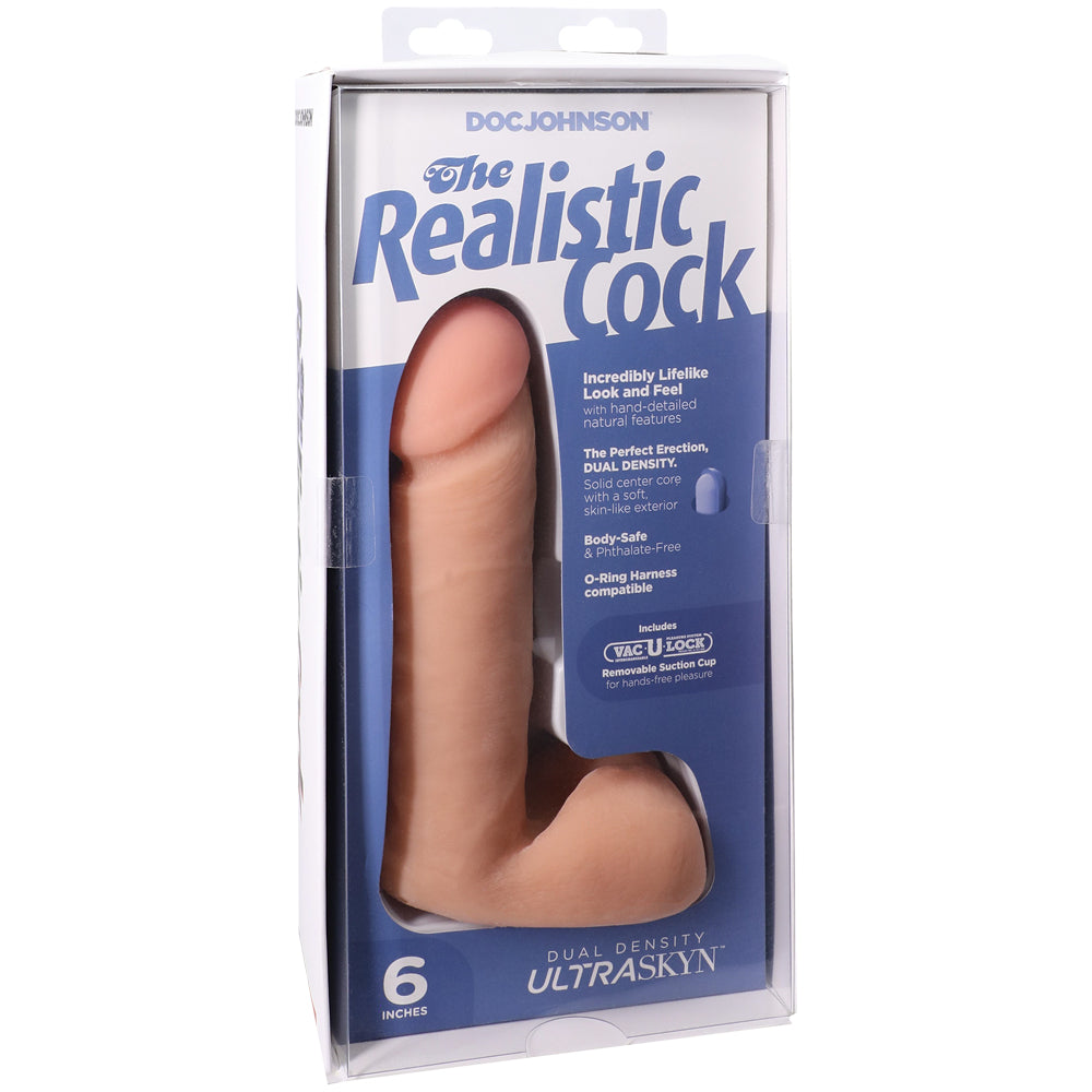 The Realistic Penis Ultraskyn 6" With Balls Vanilla | 782421005658 | Discreet Personal Wellness