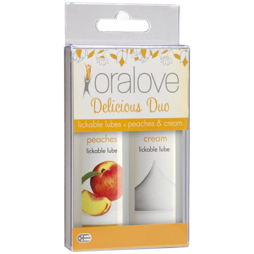 Oralove Delicious Duo Peaches & Cream 2 Pack | 782421017347 | Discreet Personal Wellness