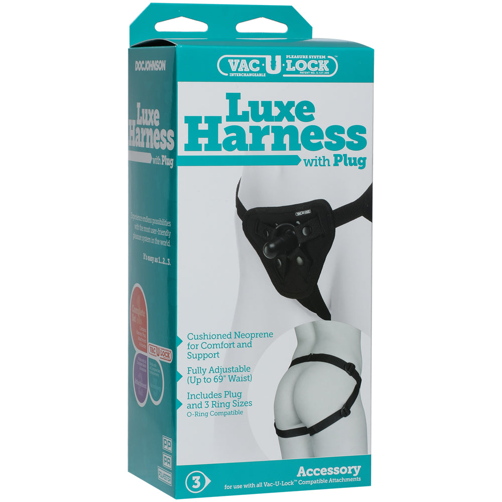 Vac-U-Lock Platinum - Luxe Harness - With Plug Chocolate | 782421018177 | Discreet Personal Wellness