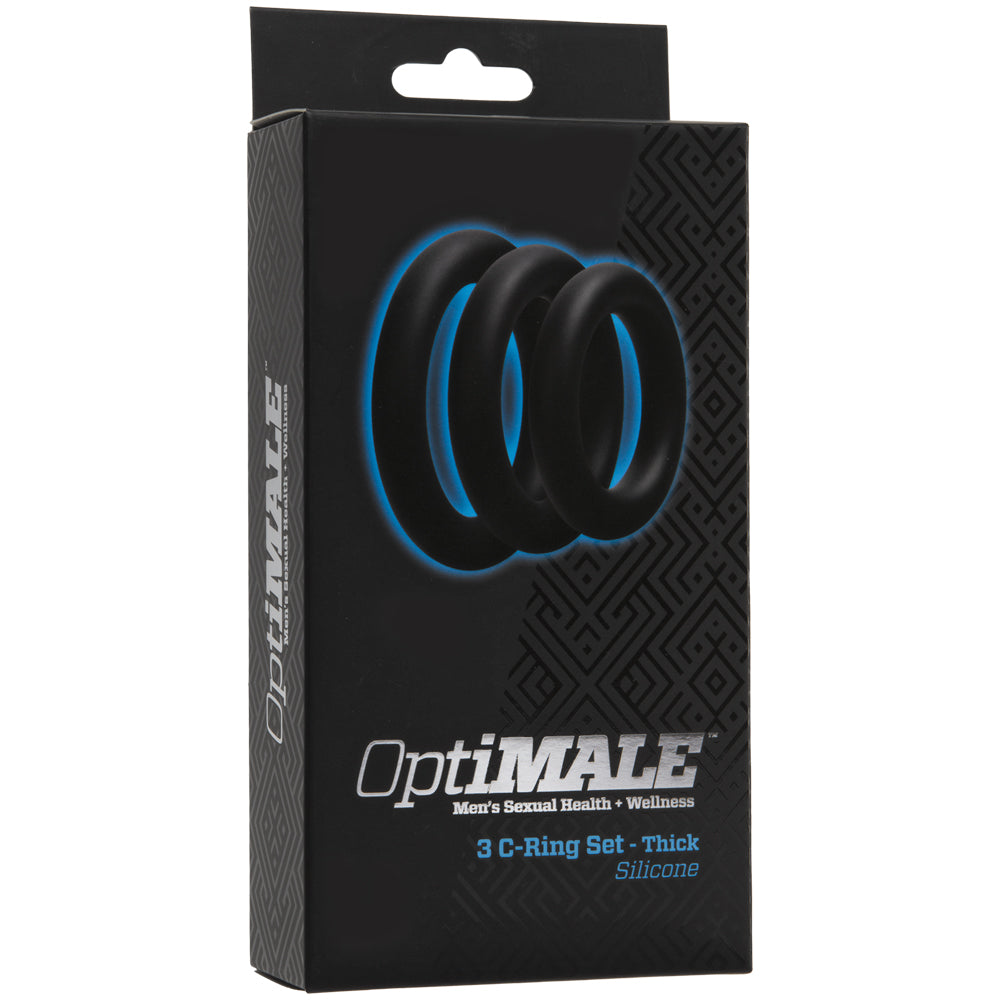 Optimale &ndash; 3 C-Ring Set &ndash; Thick Black | 782421020484 | Discreet Personal Wellness
