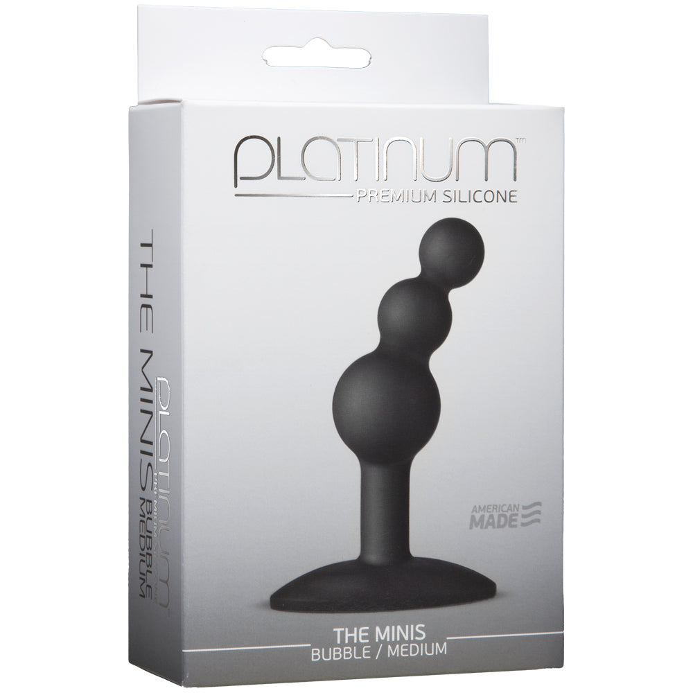 Platinum Premium Silicone - The Minis - Bubble - Medium Black | 782421021023 | Discreet Personal Wellness