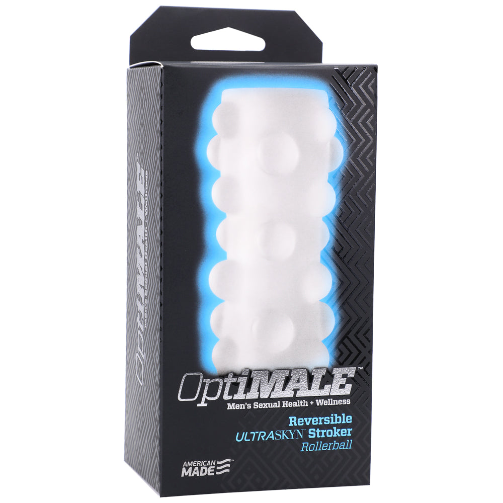 OptiMALE - Reversible ULTRASKYN Stroker - Rollerball - Frost | 782421021115 | Discreet Personal Wellness