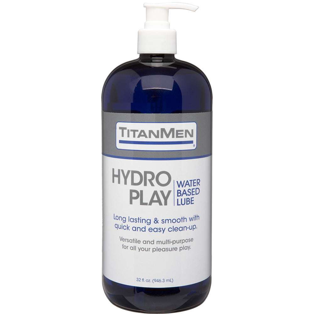 Titanmen Hydro Play Water Based Lube 32 oz. | 782421027056 | Discreet Personal Wellness