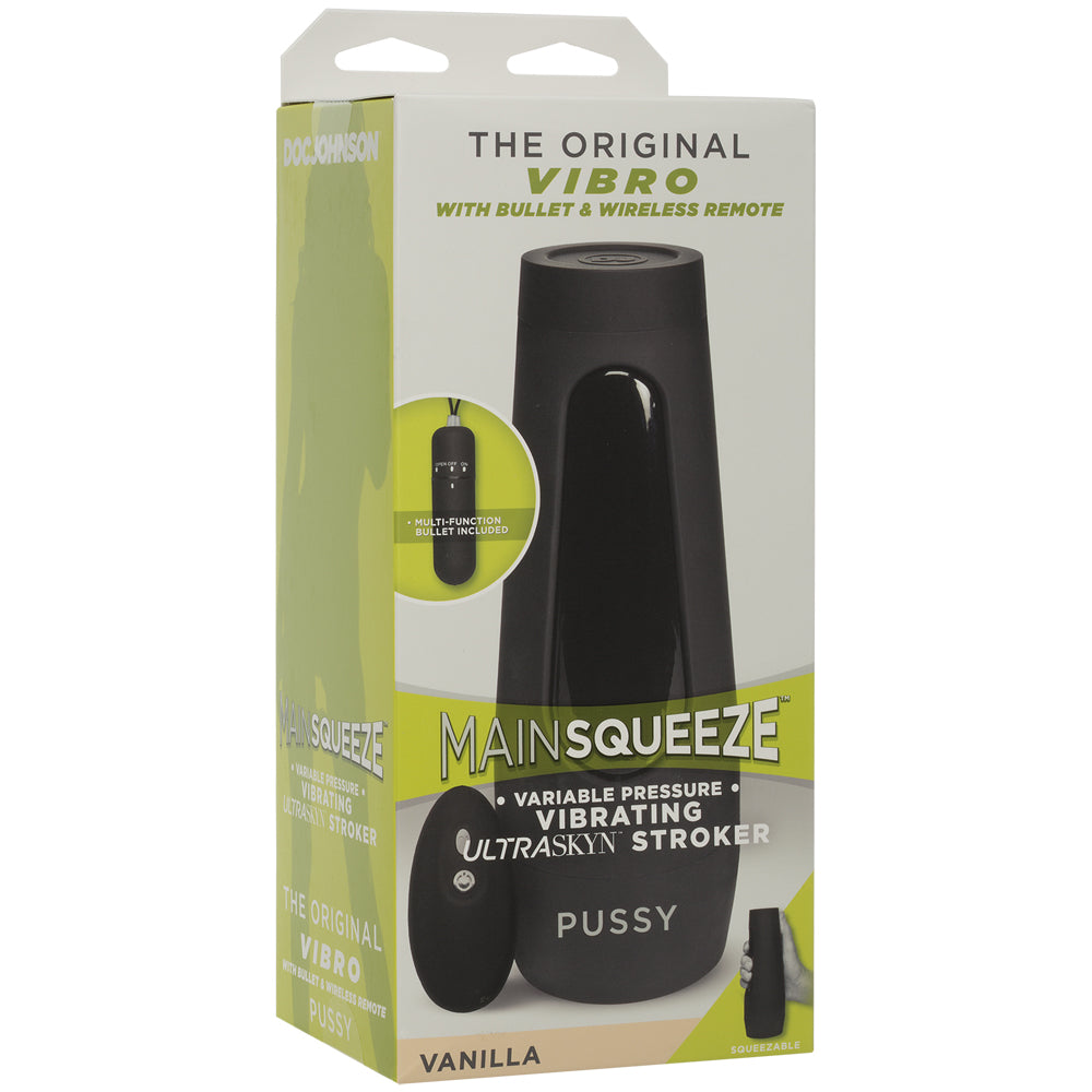 Main Squeeze The Original Vibro ULTRASKYN Stroker Vagina Vanilla | 782421067205 | Discreet Personal Wellness