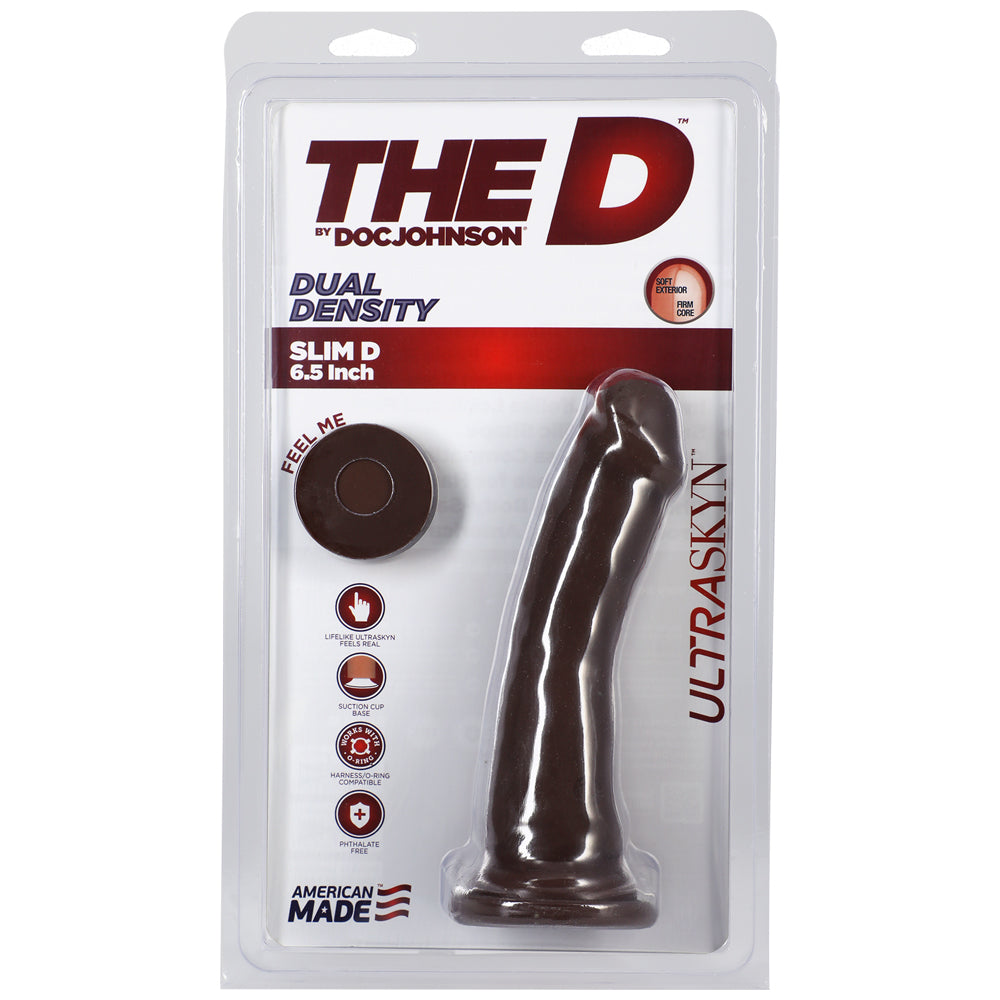 The D Slim D 6.5" Ultraskyn Chocolate | 782421069551 | Discreet Personal Wellness