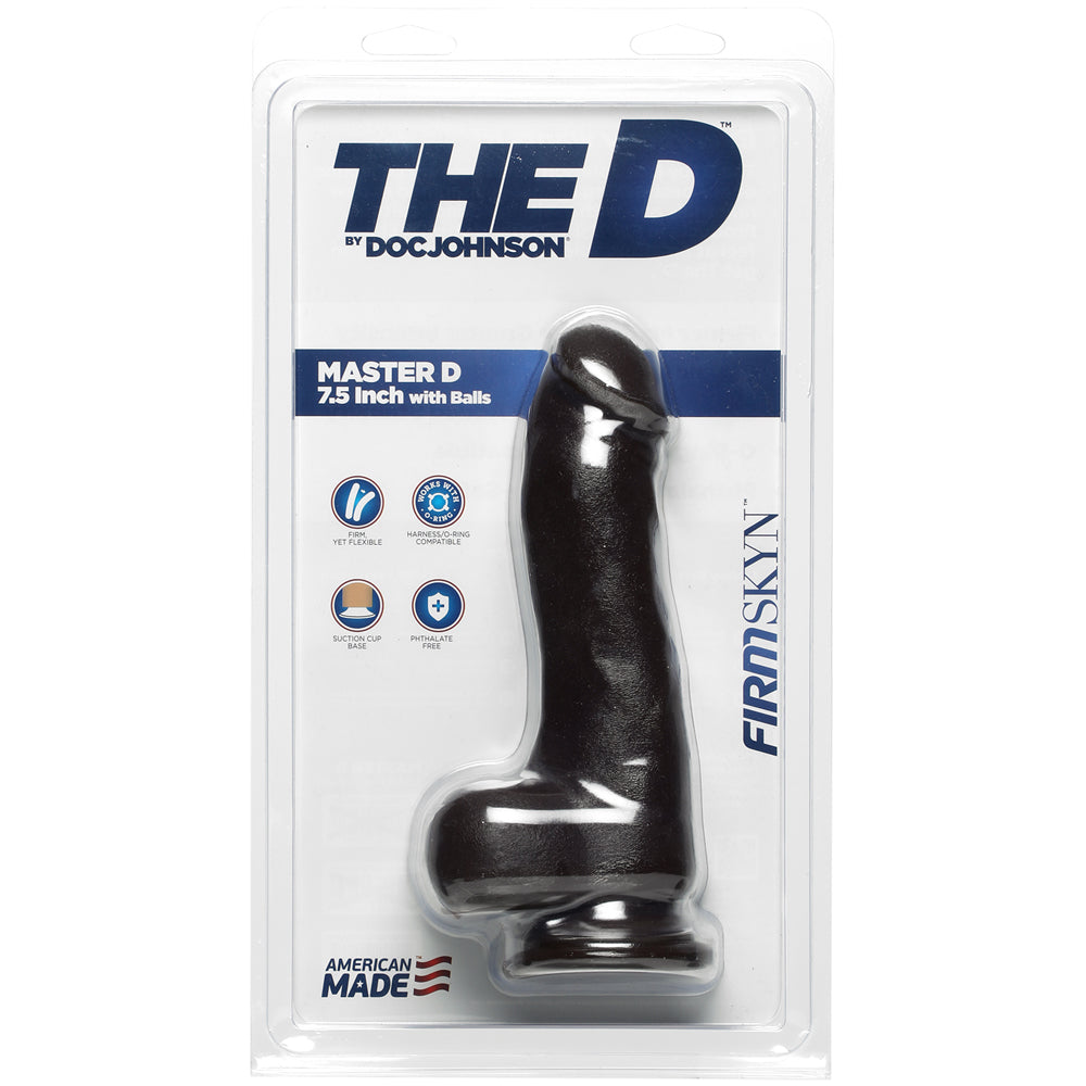 The D Master D 7.5" With Balls Firmskyn Chocolate | 782421069865 | Discreet Personal Wellness