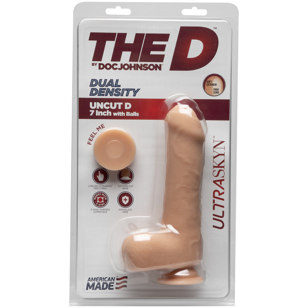 The D - Uncut D 7" With Balls Ultraskyn Vanilla | 782421072858 | Discreet Personal Wellness