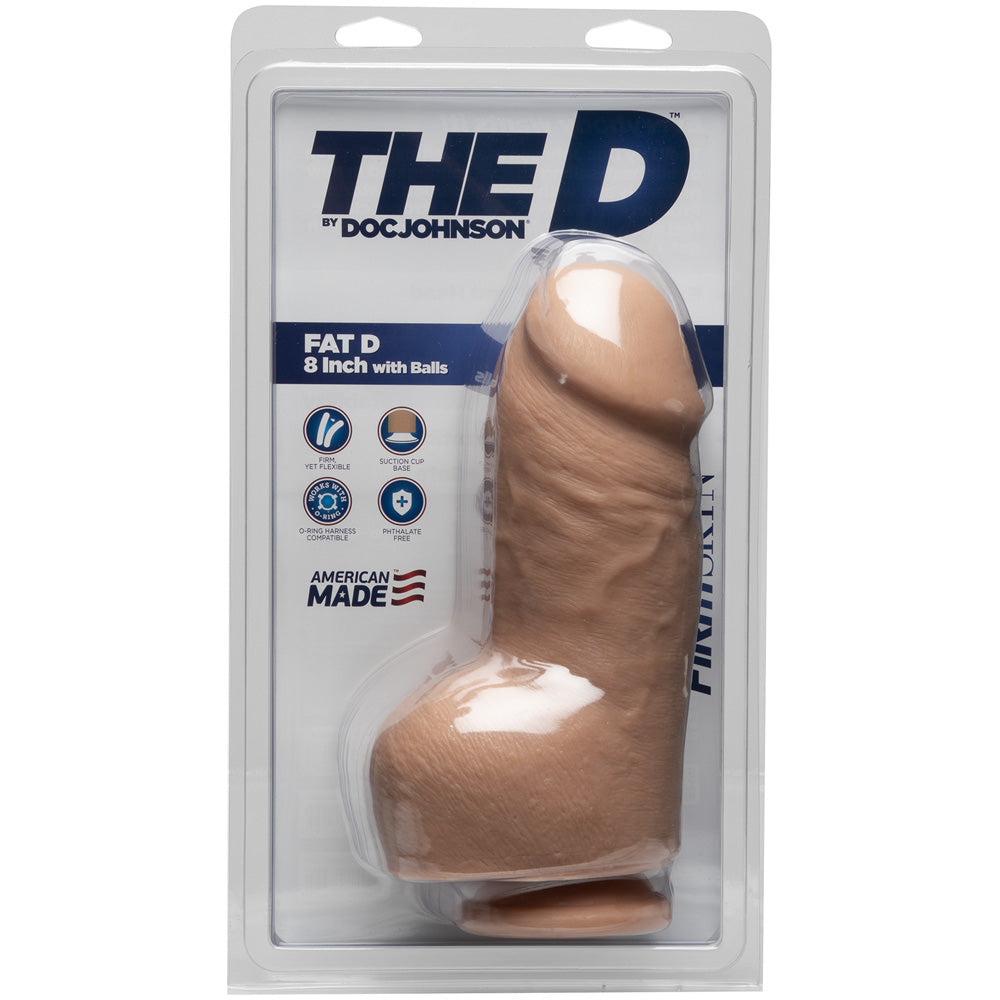 The D - Fat D 8" With Balls Firmskyn Vanilla | 782421072988 | Discreet Personal Wellness