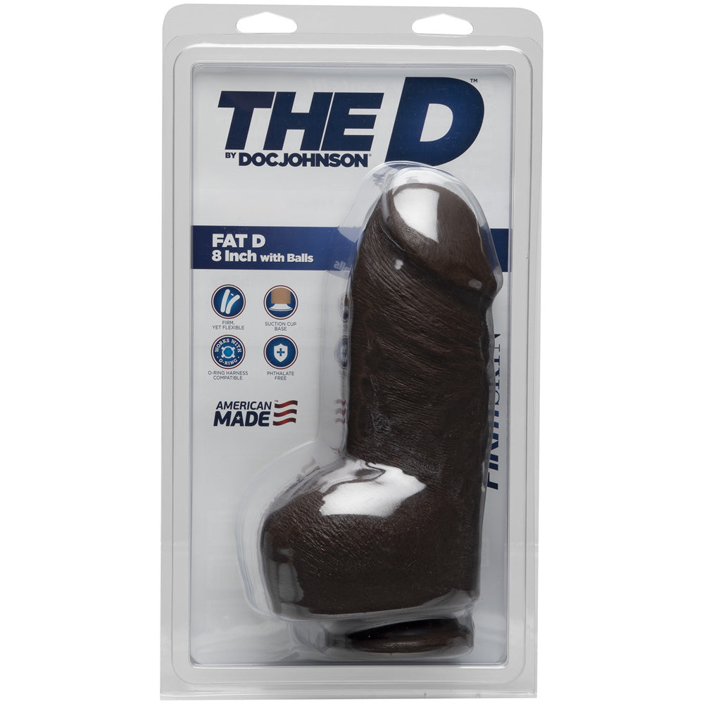 The D - Fat D 8" With Balls Firmskyn Chocolate | 782421073008 | Discreet Personal Wellness
