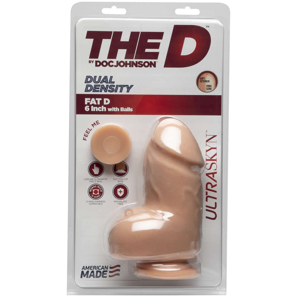 The D - Fat D 6" With Balls Ultraskyn Vanilla | 782421073077 | Discreet Personal Wellness