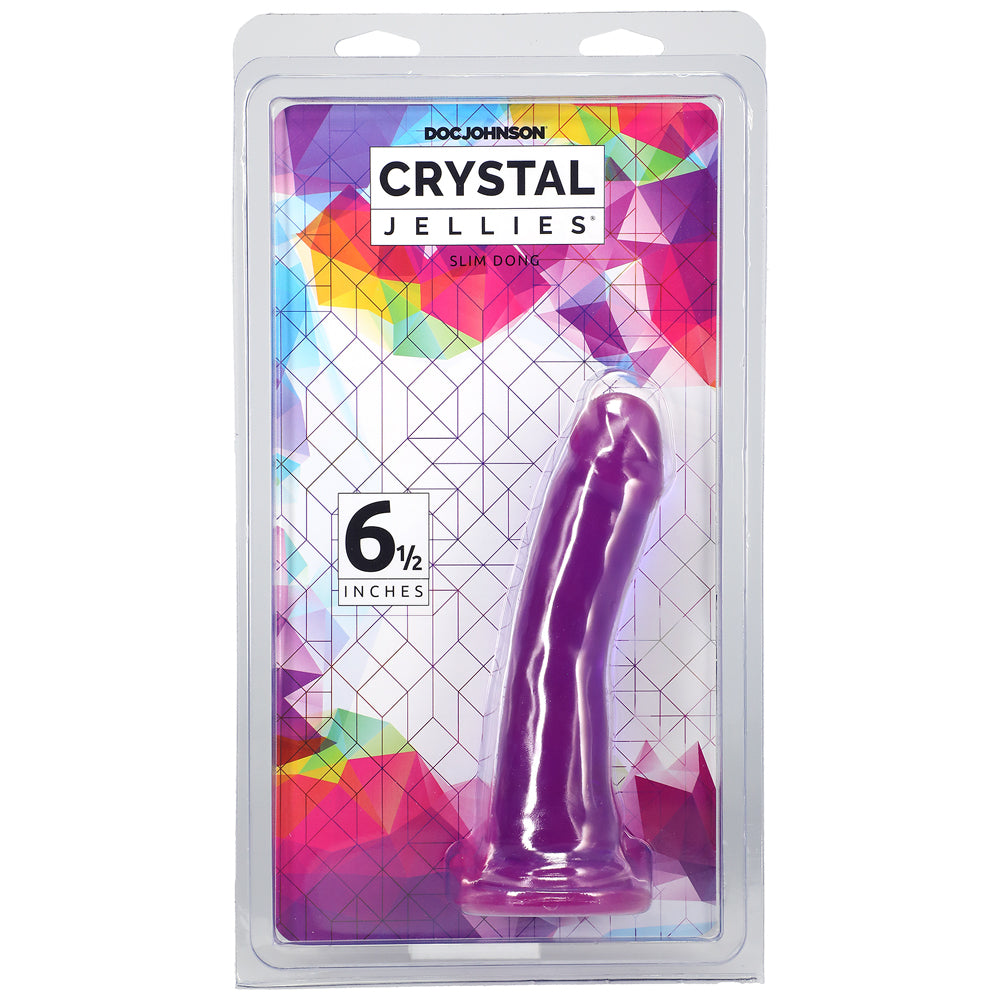 Crystal Jellies Slim Penis 6.5" Purple | 782421073169 | Discreet Personal Wellness