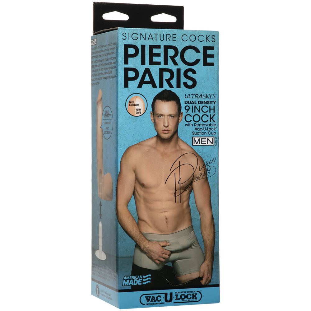 Signature Penis Pierce Paris 9" Ultraskyn Penis With Removable Vac-U-Lock Suction Cup | 782421075200 | Discreet Personal Wellness