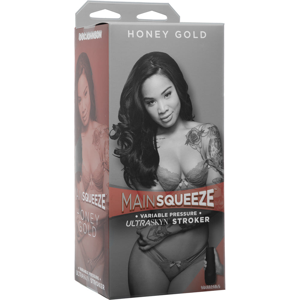 Main Squeeze Honey Gold Ultraskyn Stroker Vagina Caramel | 782421075231 | Discreet Personal Wellness