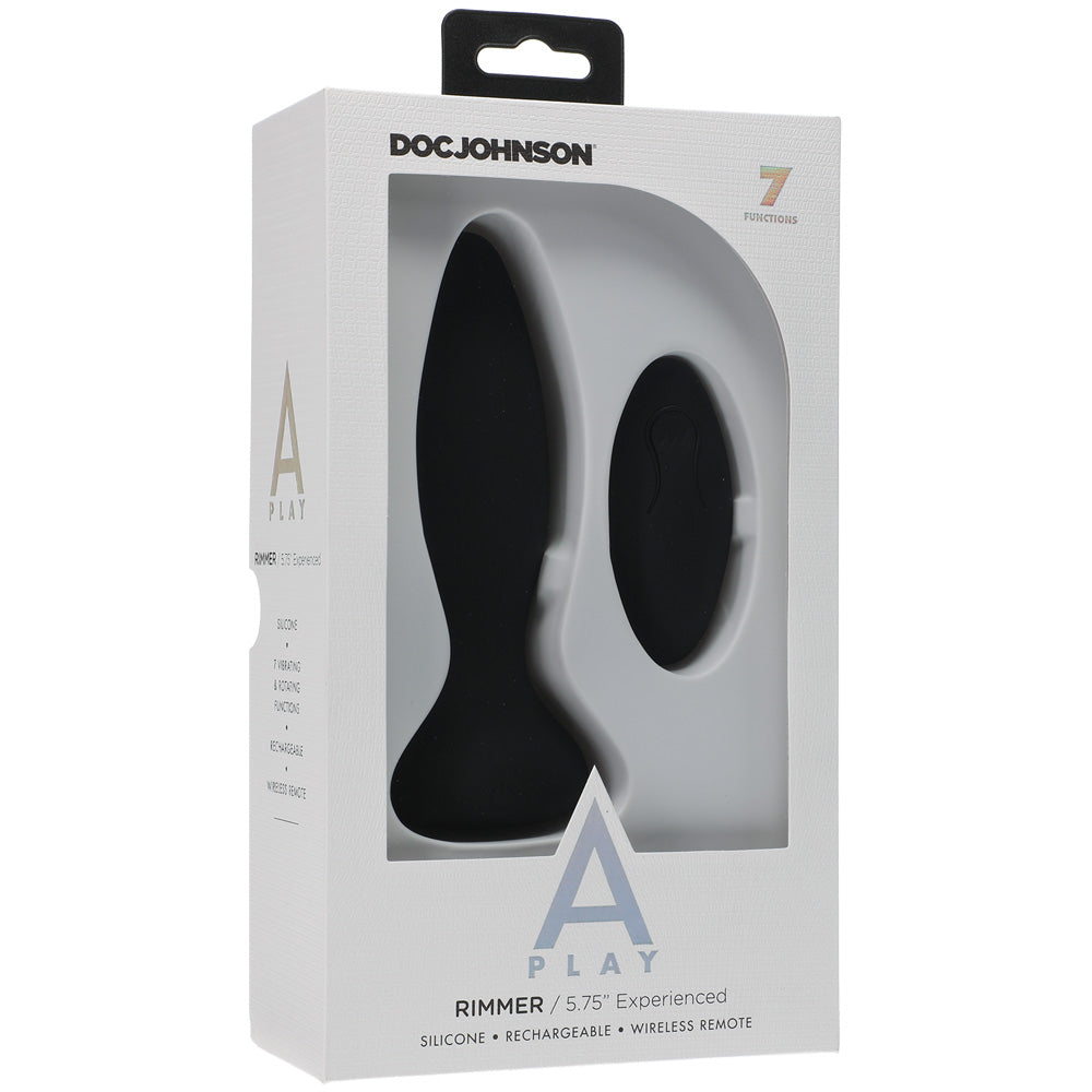A-Play Rimmer Experienced Rechargeable Silicone Anal Plug With Remote Black | 782421075699 | Discreet Personal Wellness