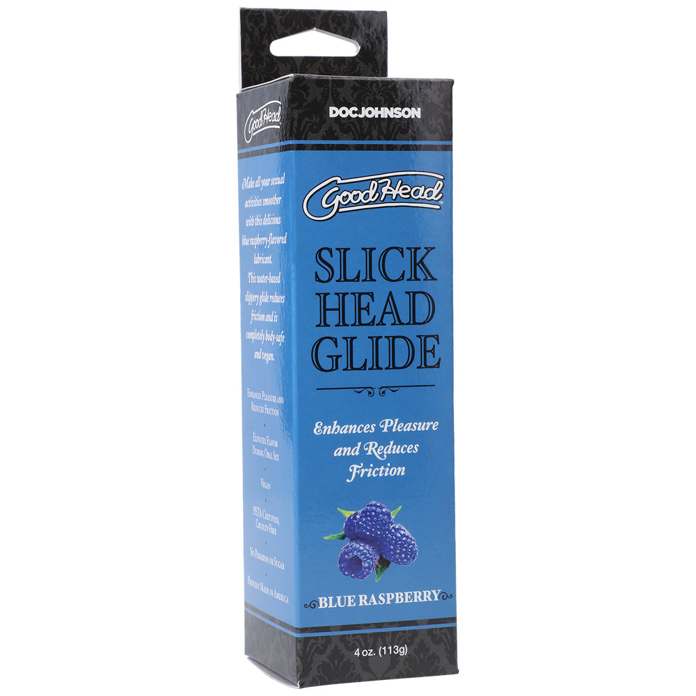 Goodhead Slick Head Glide Blue Raspberry 4 oz. | 782421081539 | Discreet Personal Wellness