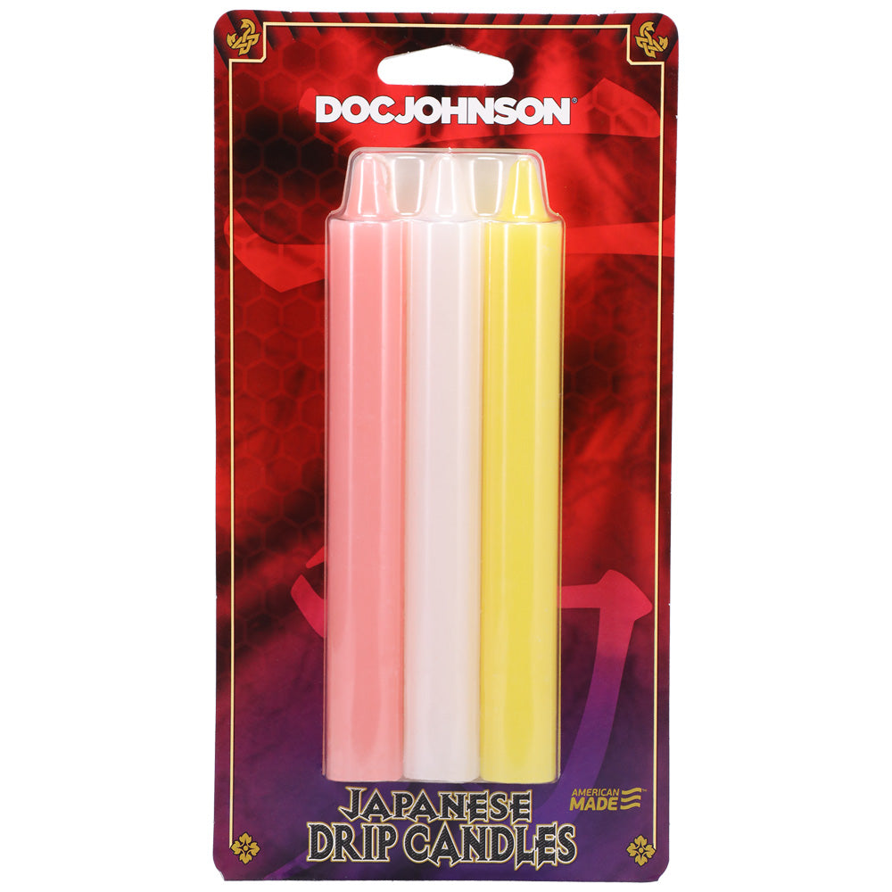 Japanese Drip Candles 3 Pack Pink, White, Yellow | 782421082789 | Discreet Personal Wellness