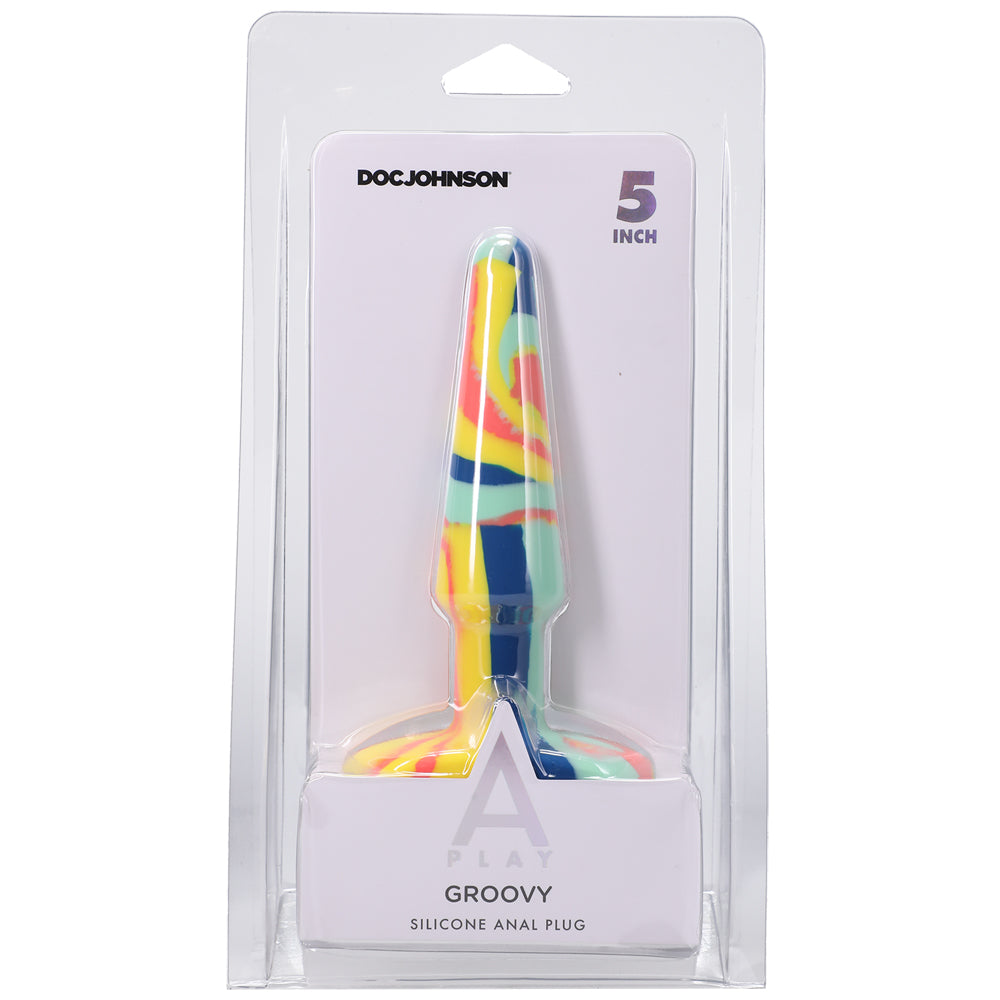 A-Play Groovy Silicone Anal Plug 5" Sunrise | 782421083311 | Discreet Personal Wellness