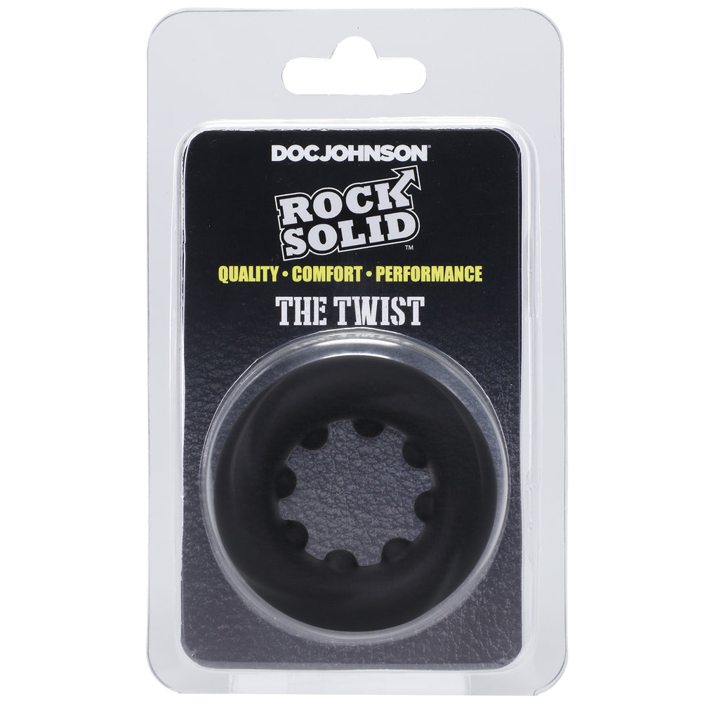 Rock Solid The Twist Silicone C-Ring Black | 782421084660 | Discreet Personal Wellness