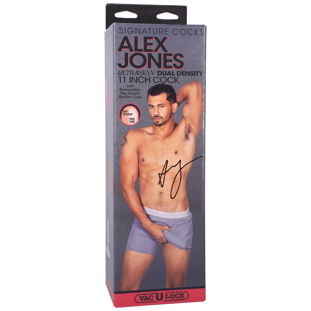 Signature Penis Alex Jones 11" Ultraskyn Penis With Removable Vac-U-Lock Suction Cup Caramel | 782421086046 | Discreet Personal Wellness